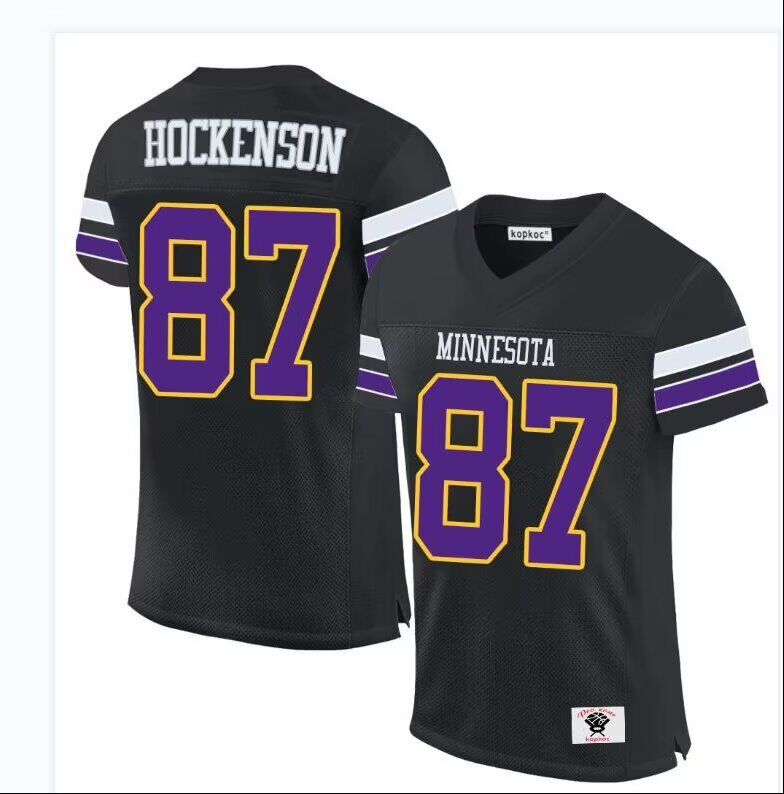 Men Minnesota Vikings #87 Hockenson Nike black limited NFL throwback Jersey->women nfl jersey->Women Jersey